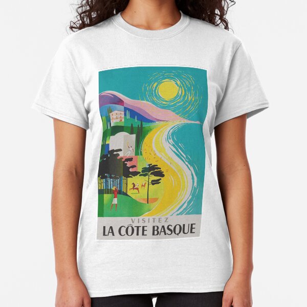 La Cote Basque, France, Vintage Travel Poster Classic T-Shirt