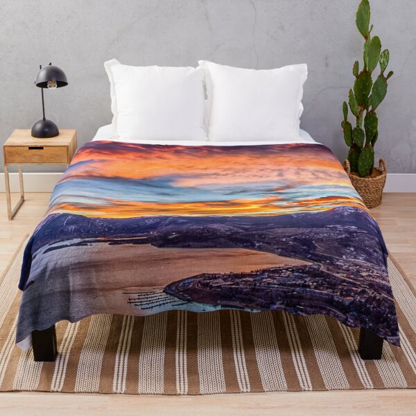 Item preview, Sunset Pano // Beautiful Rocky Mountain Lake View Colorado Red Orange Sky designed and sold by catbyrdcolorado.