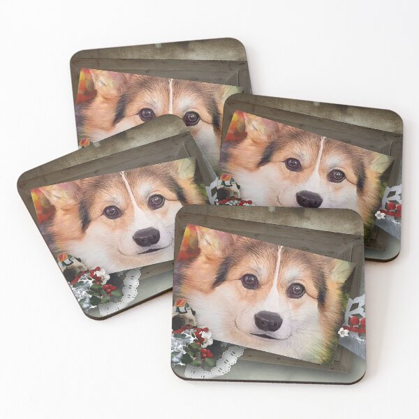 Item preview, Tricolor Corgi in Rustic Holiday Frame designed and sold by RockCreek.
