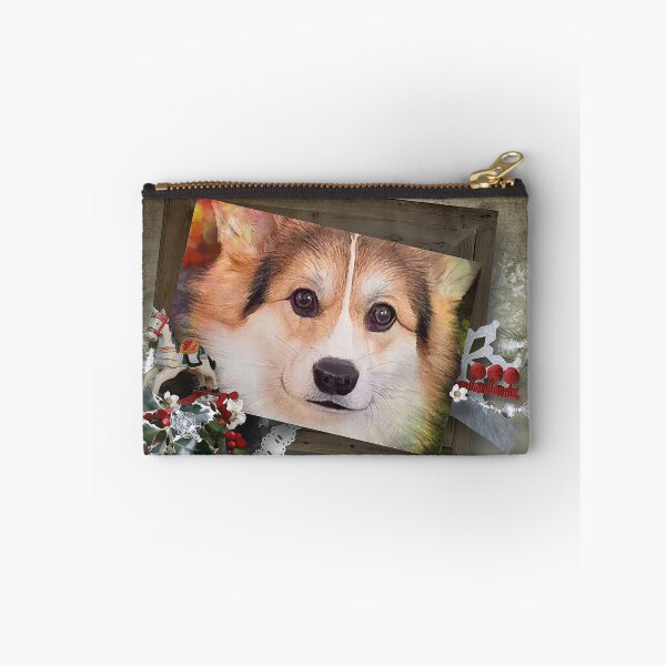 Item preview, Tricolor Corgi in Rustic Holiday Frame designed and sold by RockCreek.