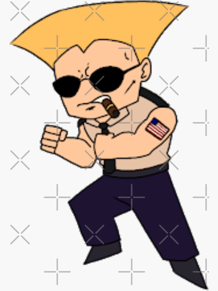 Guile from Street Fighter. Sticker for Sale by NBEdits