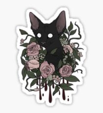 Dark Floral Feline Sticker