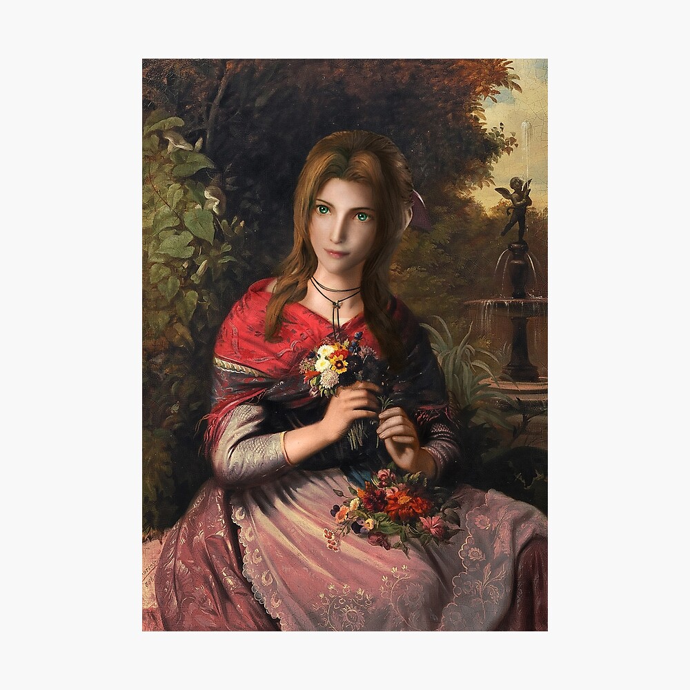 Aerith, the Girl with Flowers Photographic Print