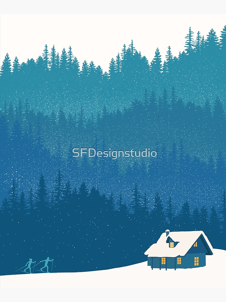 nordic ski winter wonderland scene by SFDesignstudio