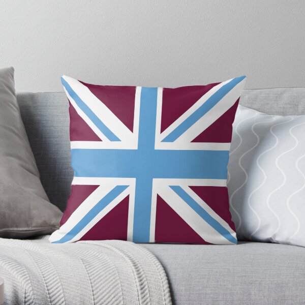 West Ham Claret & Sky Union Jack Flag Throw Pillow
