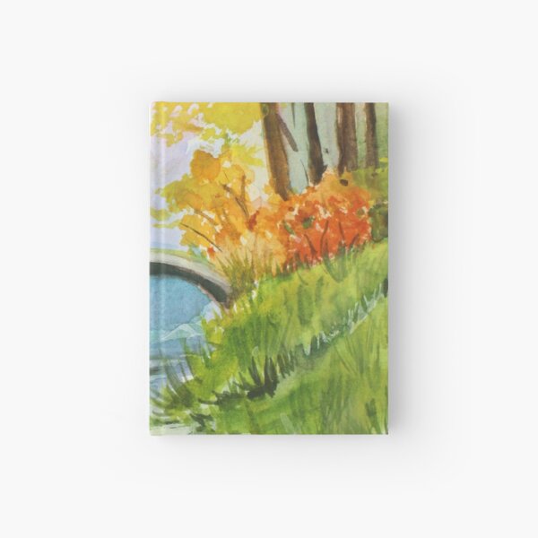 Beautiful Fall Bridge Reflections Hardcover Journal