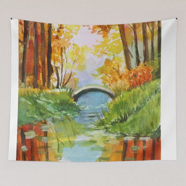 Item preview, Beautiful Fall Bridge Reflections designed and sold by artofmsmarikit.