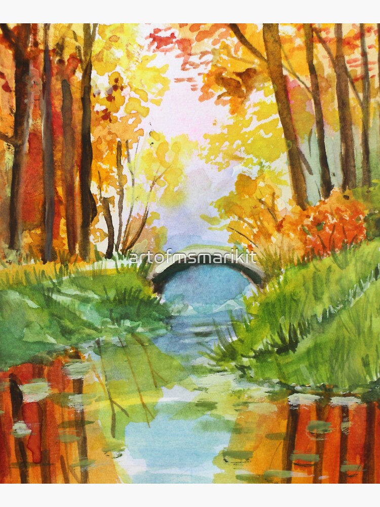 Beautiful Fall Bridge Reflections by artofmsmarikit