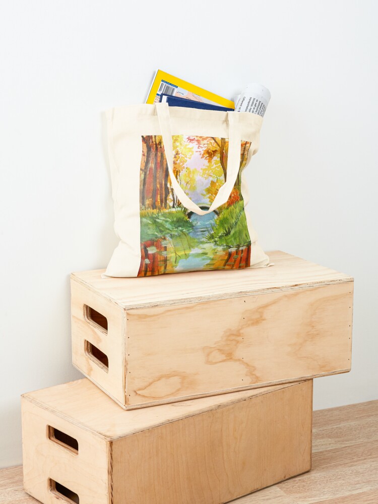 Alternate view of Beautiful Fall Bridge Reflections Tote Bag