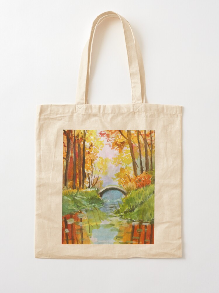 Alternate view of Beautiful Fall Bridge Reflections Tote Bag