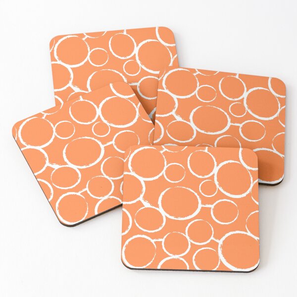 Item preview, orange white freehand circles designed and sold by Delinda Graphic Studio.