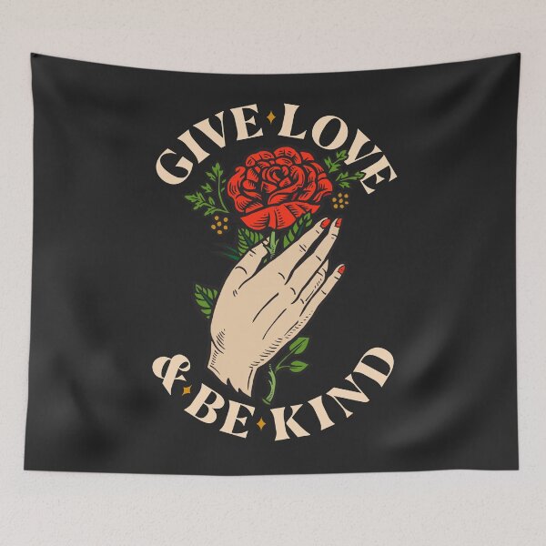 Item preview, Give Love & Be Kind (Black Version) designed and sold by TheLoveShop.
