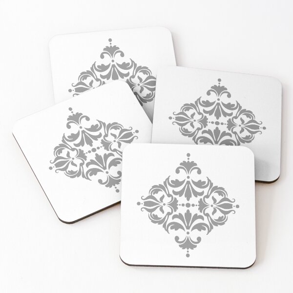 Artikelvorschau, DAMASK weiß grau entworfen und verkauft von Delinda Graphic Studio.