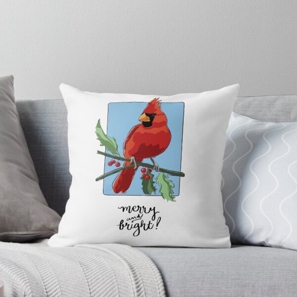 Item preview, Merry and Bright - alegre pájaro cardenal rojo de vacaciones designed and sold by ShinyPennyArt.