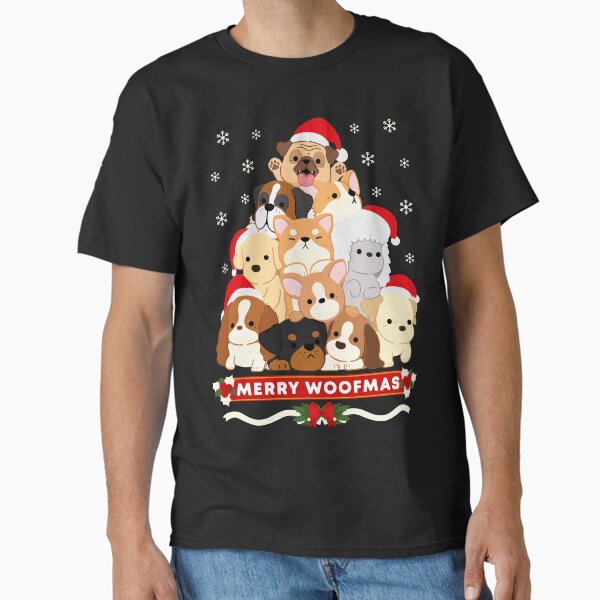 Item preview, Merry Woofmas Christmas Dog Pile Xmas Tree designed and sold by cartoonice.