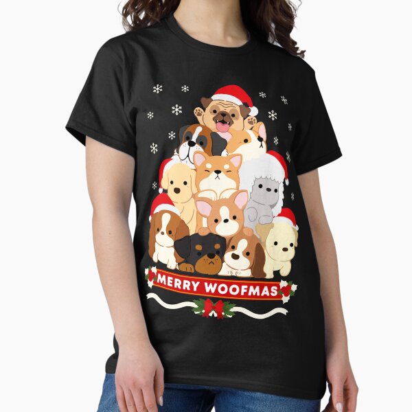 Item preview, Merry Woofmas Christmas Dog Pile Xmas Tree designed and sold by cartoonice.