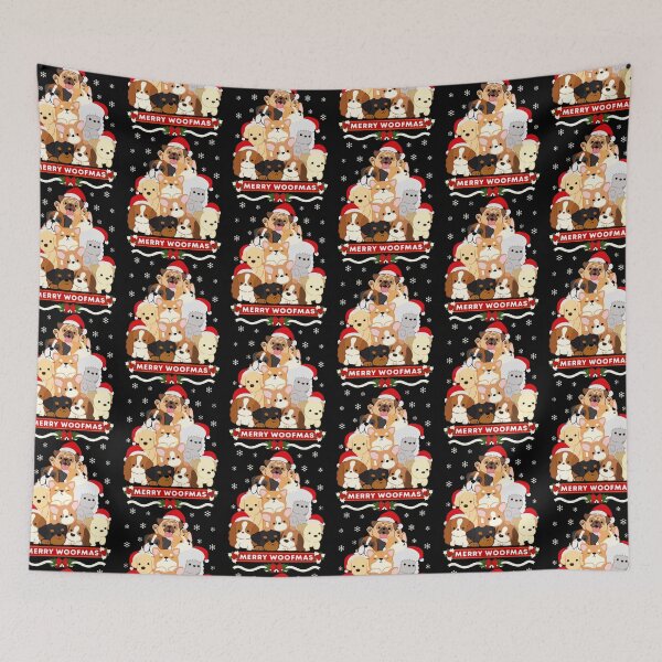Item preview, Merry Woofmas Christmas Dog Pile Xmas Tree designed and sold by cartoonice.