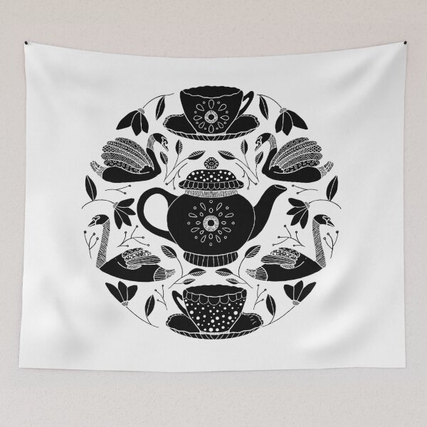 Item preview, Tea party with swans  designed and sold by nacaca.