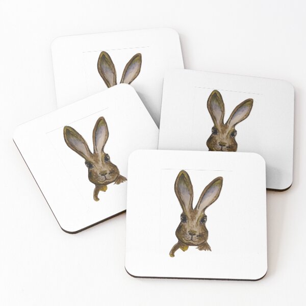 The friendly hare Coasters (Set of 4)