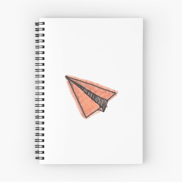 Item preview, Orange paper airplane paper plane drawing handmade pastel designed and sold by mw2004.