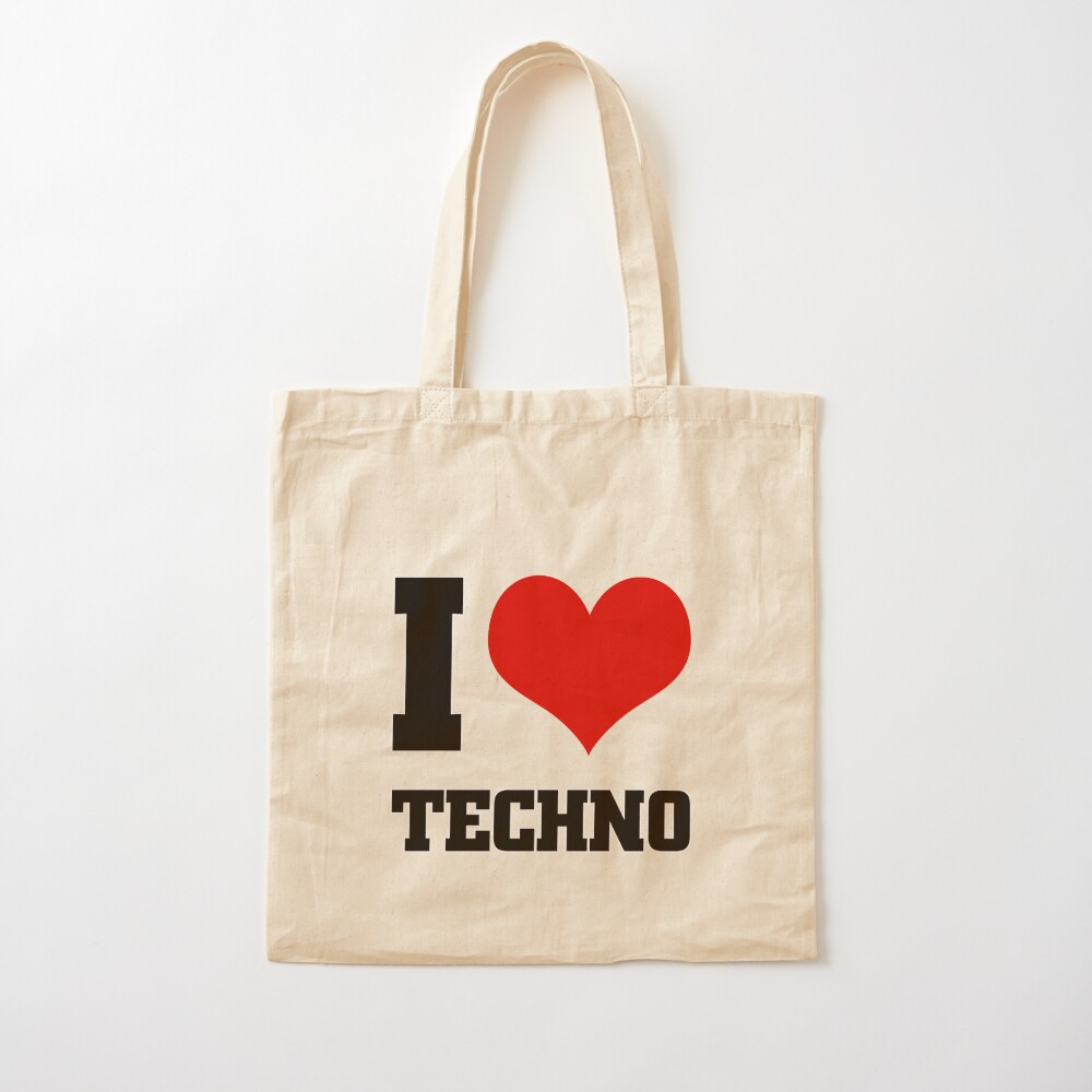 i love techno bag