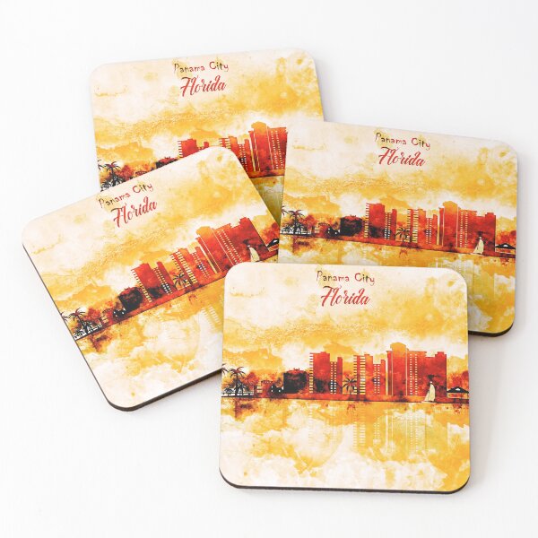 Item preview, Panama Beach Red Yellow Skyline designed and sold by DimDom.