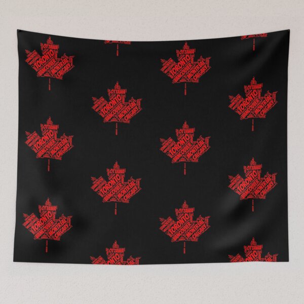 Item preview, Canada Maple Leaf Flag with City Names Word Art designed and sold by ockshirts.
