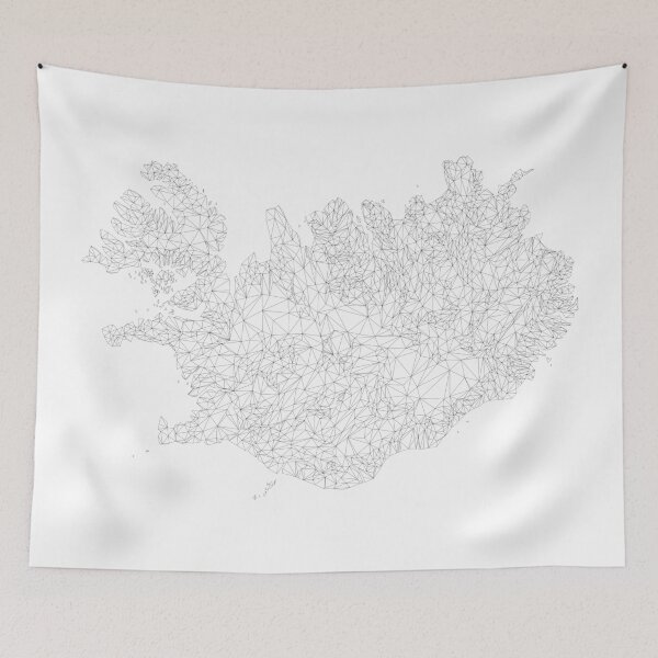 Item preview, Iceland Map Line Art Black Wanderlust designed and sold by RebeccaCeleste.
