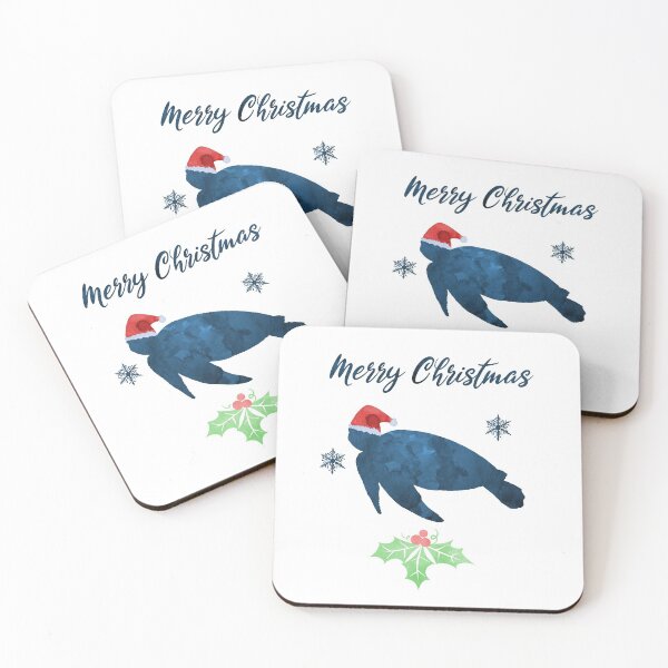 Item preview, Santa Sea Turtle Coastal Christmas Artwork designed and sold by TheJollyMarten.