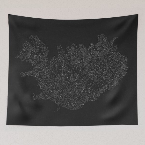 Item preview, Iceland Map Wanderlust Line Art Vertical designed and sold by RebeccaCeleste.