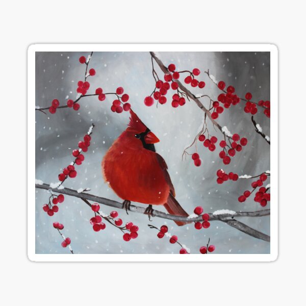 Item preview, Red Cardinal in winter designed and sold by IvysCraftShop.
