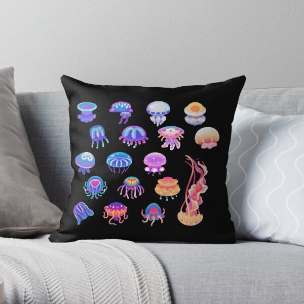 Jellyfish Day Throw Pillow