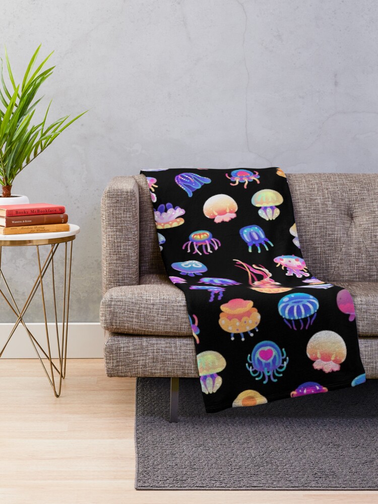Alternate view of Jellyfish Day Throw Blanket