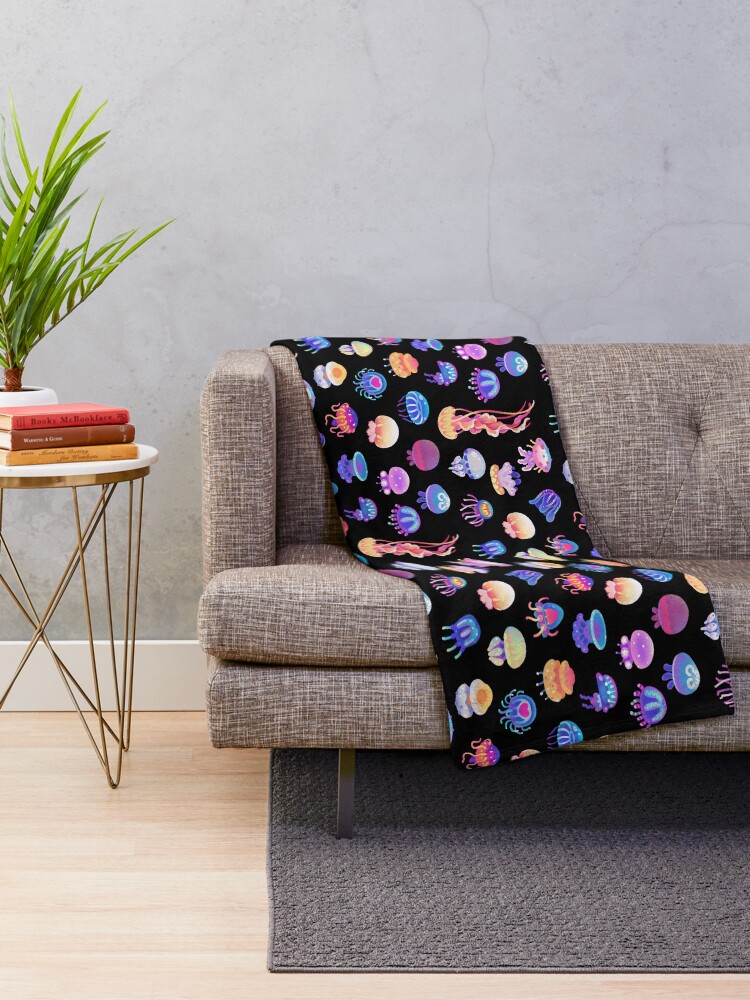 Alternate view of Jellyfish Day Throw Blanket