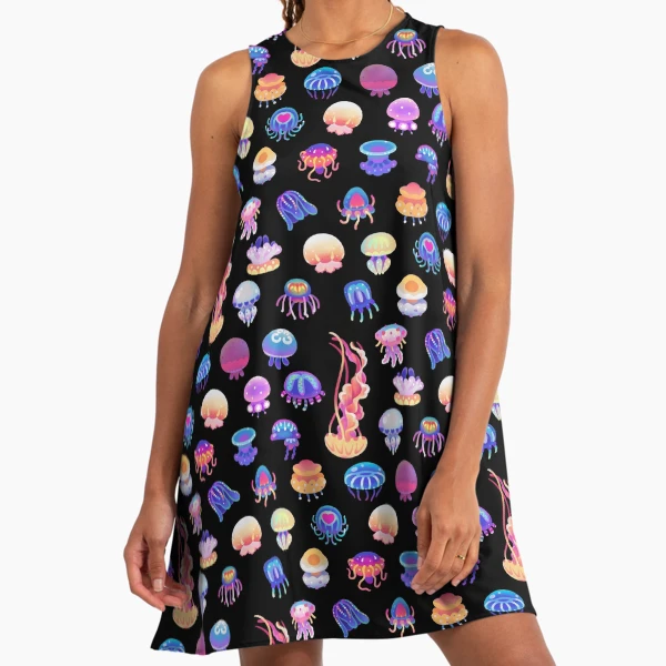 Jellyfish Day Pikaole A-Line Dress