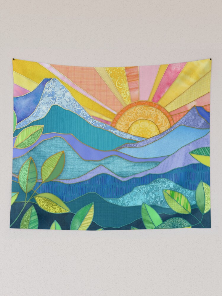 Thumbnail 2 of 3, Tapestry, Sunset Through The Leaves designed and sold by micklyn.