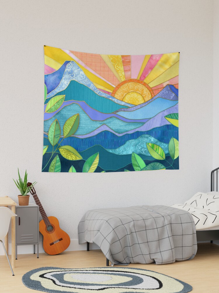 Thumbnail 1 of 3, Tapestry, Sunset Through The Leaves designed and sold by micklyn.