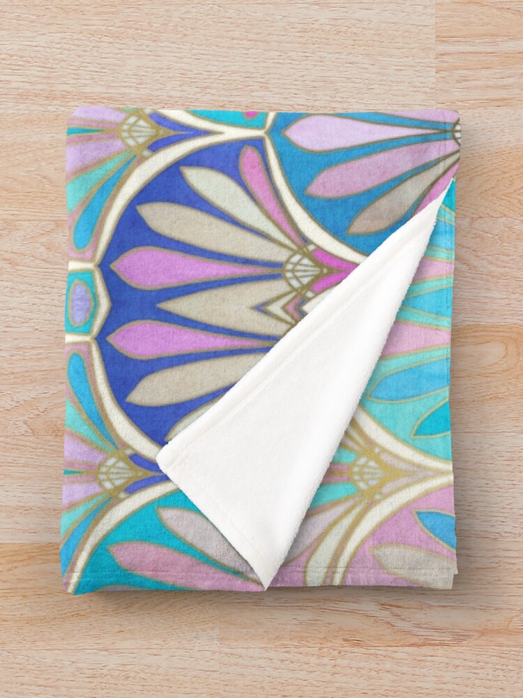 Alternate view of Glamorous Twenties Art Deco Pastel Pattern Throw Blanket