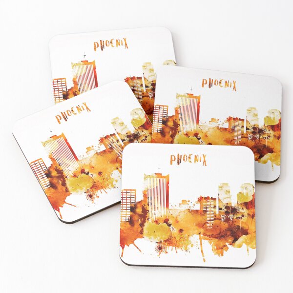 Item preview, Phoenix Arizona Red Yellow Skyline designed and sold by DimDom.