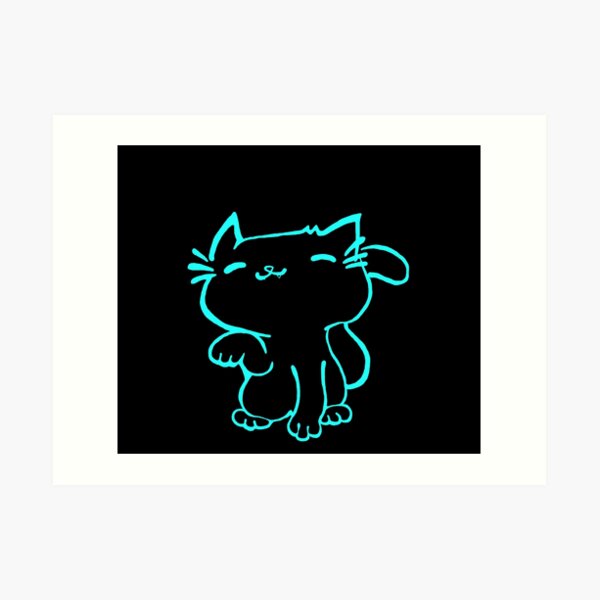 Kitty Cool Turquoise Cat Art Print