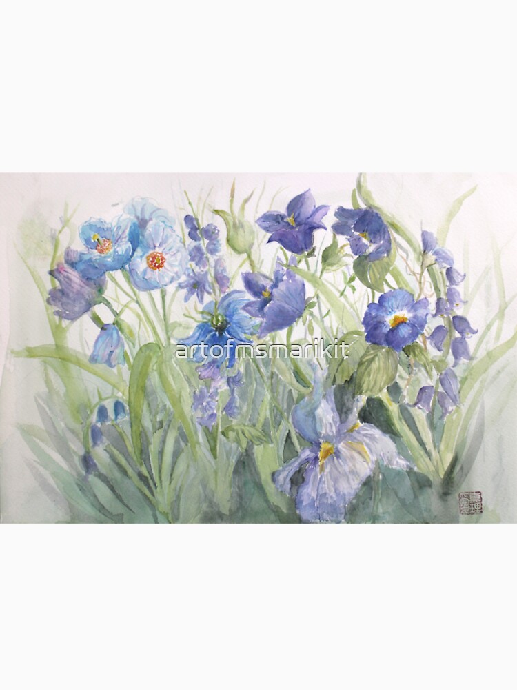 My Pretty Blue Garden Flowers by artofmsmarikit