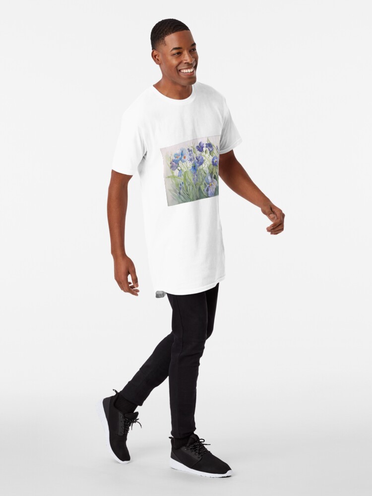 Alternate view of My Pretty Blue Garden Flowers Long T-Shirt