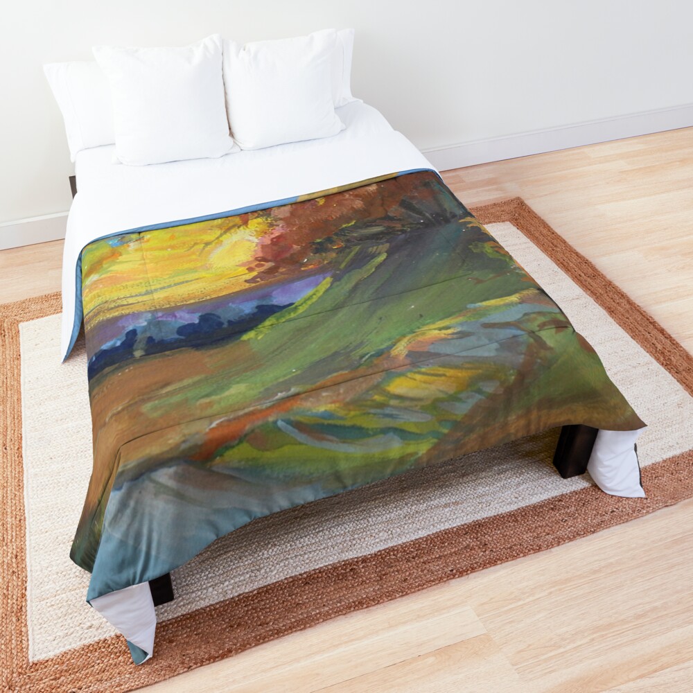 Autumn Sunset Scene Comforter