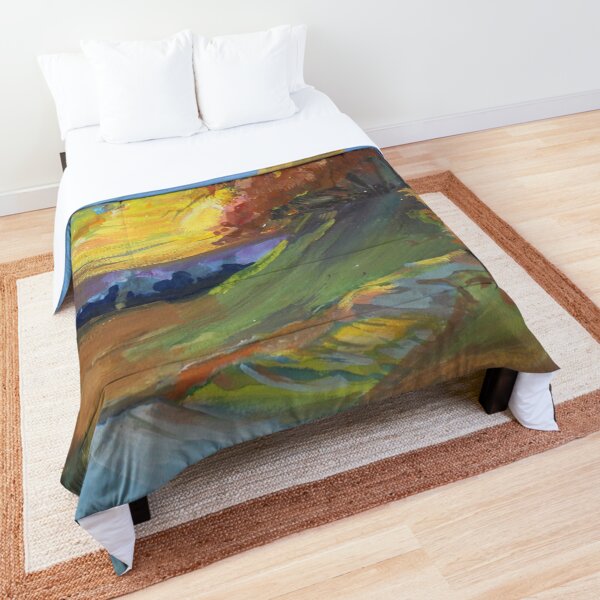 Autumn Sunset Scene Comforter