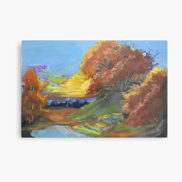 Autumn Sunset Scene Metal Print
