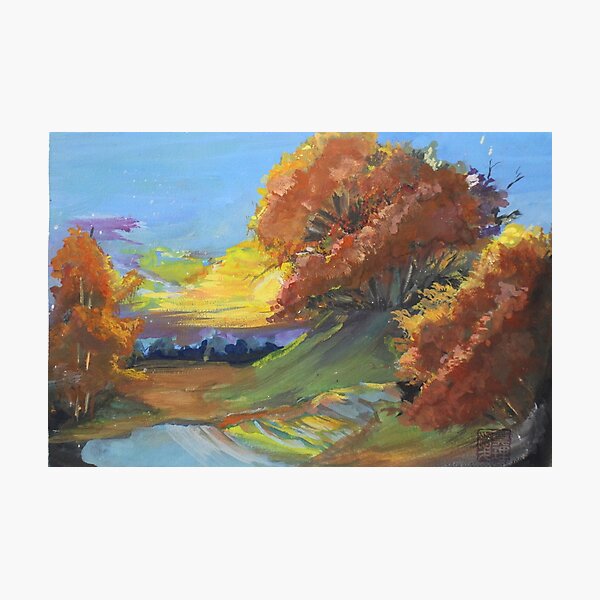 Autumn Sunset Scene Photographic Print