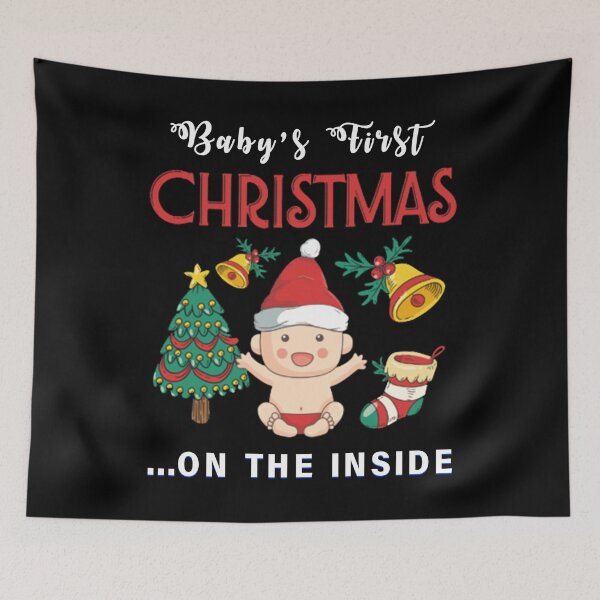 Item preview, Baby's First Christmas on the Inside - Baby Shower and Christmas Party Gift Ideas for New Mom and Mommy to be designed and sold by ASClothDesign.
