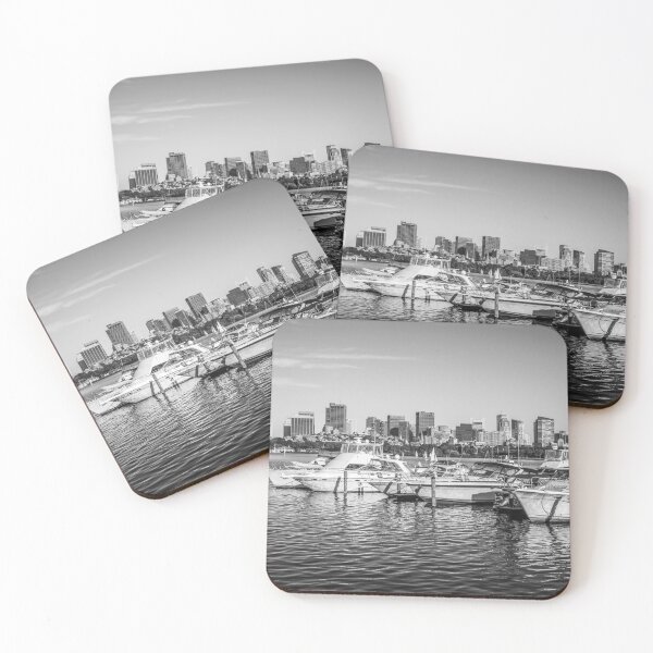 Item preview, Boston Skyline Boats in Black and White designed and sold by PaulVelgos.