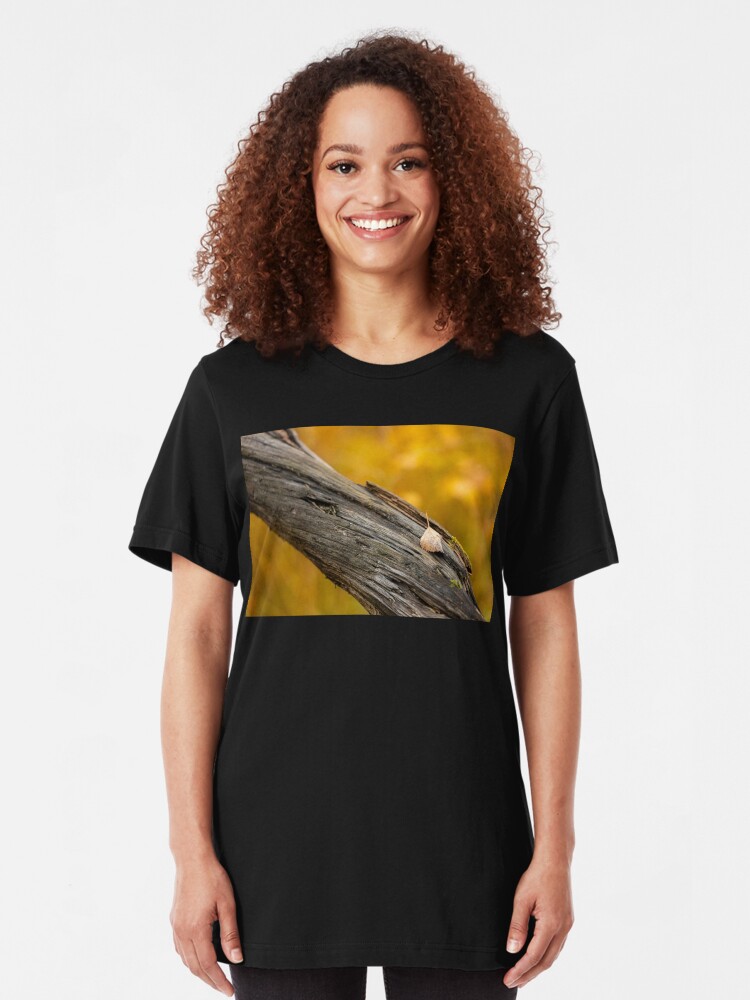 Alternate view of Leaf on dead tree in autumn forest Slim Fit T-Shirt