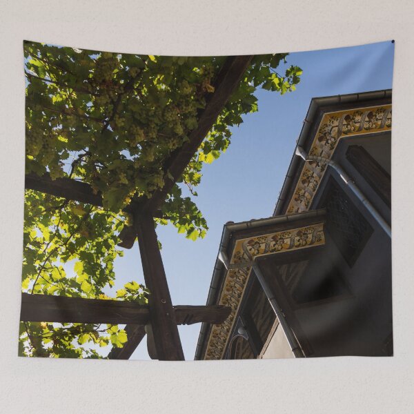 Item preview, Summer Courtyard - Decorated Eaves and Grape Trellis in the Sunshine designed and sold by Georgia Mizuleva.